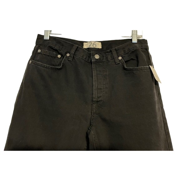 NWT Free People Maggie Mid-Rise Straight-Leg Jeans Black Wash Size 26 Distressed - Picture 9 of 16